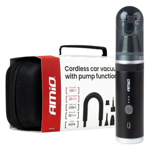 Casa si gradina - Aspirator auto fara fir, motor brushless 100W, putere aspirare 20kPa, functie pompa, incarcare USB-C