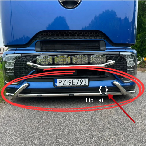 Mercedes Actros MP6 - Bara inox sub masca fata pentru Mercedes Actros MP6, Protectie cu LED, Ø60,3 mm