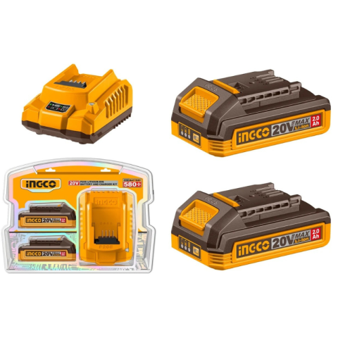 Scule electrice - Baterie 20V 2Ah Set 2 Bucati, Incarcator Rapid, Li-Ion, Compatibil P20S