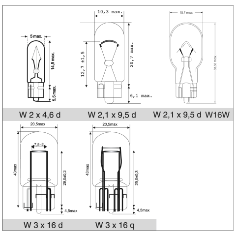 Bec auto semnalizare si interior, pozitie 24V, 3W, W2,1 X P,5D [2]