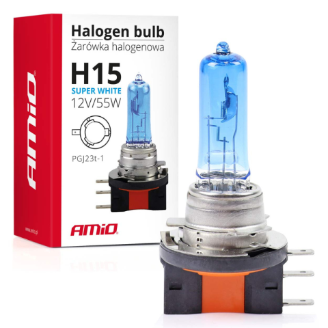 Becuri Halogen Auto - Bec Halogen Auto H15 Super Alb, 12V, 15/55W, pentru Audi, VW, Skoda si BMW
