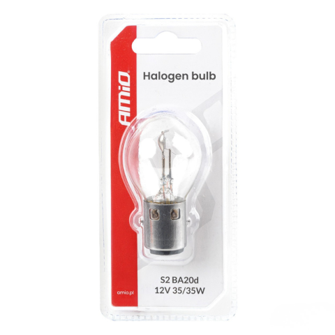 Bec Halogen BA20d, S2, 12V, 35/35W, pentru Moto si Scuter, Sticla Clara, 1 Bucata [6]