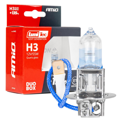 Bec Halogen H3, 12V 55W, +135% lumina, set Duo, vizibilitate noapte [0]