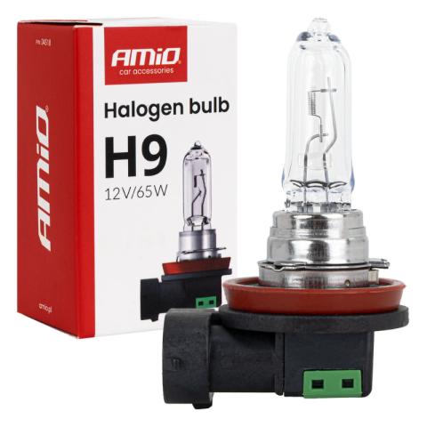 Bec Halogen H9, 12V 65W, filament simplu, faza lunga, faza scurta, omologat ECE