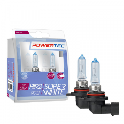 Becuri Halogen - Set 2 Becuri halogen HIR2, 12V, PX22D, 9012, 55W, Super Alb