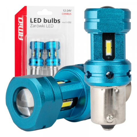 Bec LED CANBUS 1156 (BA15S, P21W) 4SMD Alb, 12V/24V - Fara Eroare Bord