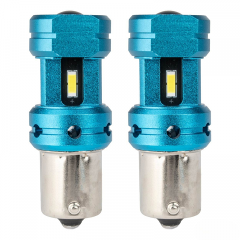 Bec LED CANBUS 1156 (BA15S, P21W) 4SMD Alb, 12V/24V - Fara Eroare Bord [1]