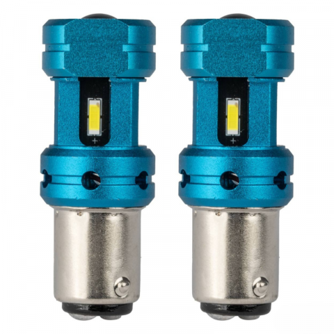 Bec LED CANBUS 1157 (BAY15D, P21/5W) 4SMD Alb, 12V/24V - Fara Eroare Bord [1]
