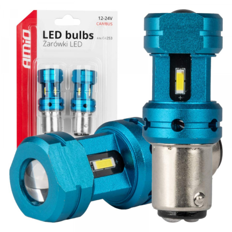 Bec LED CANBUS 1157 (BAY15D, P21/5W) 4SMD Alb, 12V/24V - Fara Eroare Bord