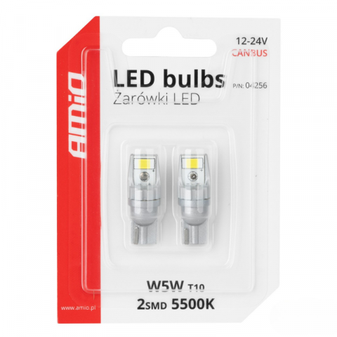 Bec LED CANBUS T10 W5W 2SMD 3570 Alb, 12V/24V [4]