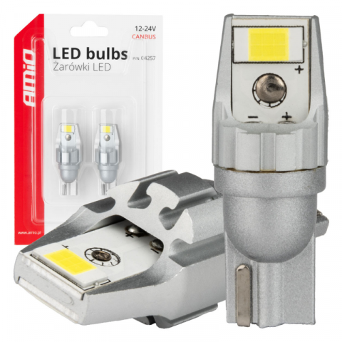 Bec LED CANBUS T15 W16W 2SMD 3570 Alb, 12V/24V - Marsarier/Pozitie