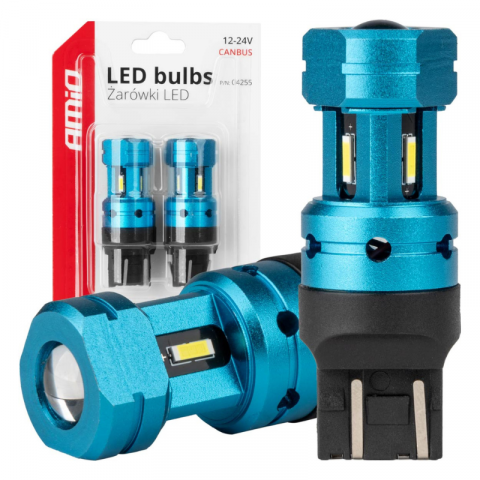 Bec LED CANBUS T20 7443 (W21/5W) 4SMD 1860 Alb, 12V/24V