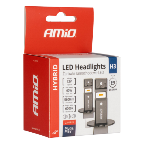 Bec LED H3, 12V 60W, 6000K, 5600LM, set Duo, Canbus 95%, racire activa [4]