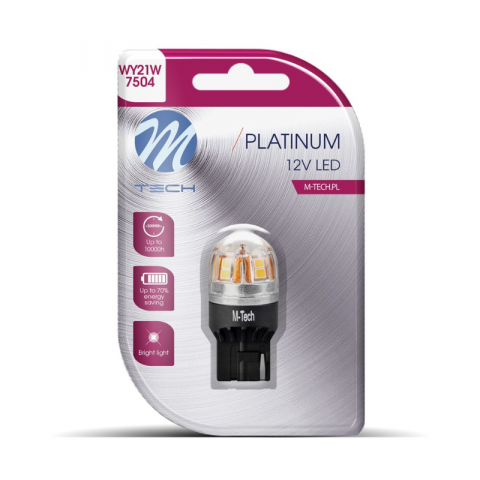 Bec LED M-TECH Platinum, T20, L3 x 16d, W21W, 12-24V, 15x2835SMD, CANBUS, lumina galbena [1]