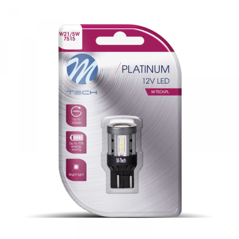 Becuri si sigurante auto - Bec LED Platinum, Alb, T20 W21/5W, 12/24V, W3x16d