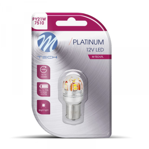 Bec LED, Platinum, PY21W, BAU15s, 12-24V, lumina galbena [2]