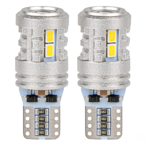 Set 2 Becuri LED STANDARD T10 W5W 6SMD 3020 + 1SMD 3030 Alb, 12/24V [1]