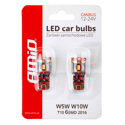 Becuri LED auto CANBUS, T10, W5W, W10W, 6 SMD, 2016, Alb, 12/24V, Set 2 buc [5]