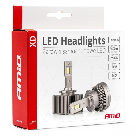 Becuri LED Auto D3S, 70W, 8600LM, 6500K, CANBUS, Set 2 Buc [5]