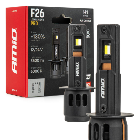 Becuri LED auto F26 PRO, H1, 6000K, 68W, CANBUS, 12/24V [0]
