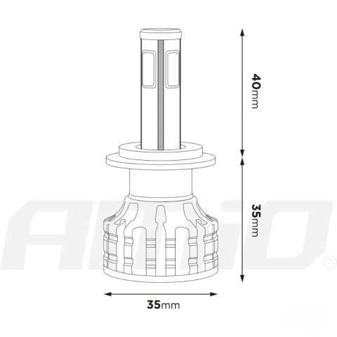 Becuri LED auto H7 COB 4Side, 38W, 3800lm, 6500K, 12/24V, ventilator activ [17]