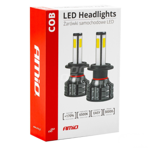 Becuri LED auto H7 COB 4Side, 38W, 3800lm, 6500K, 12/24V, ventilator activ [18]