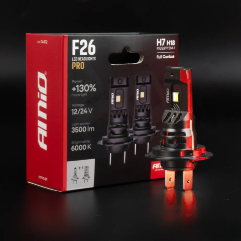 Becuri LED auto F26 PRO, H7/H18, 6000K, 68W, CANBUS, 12/24V [7]