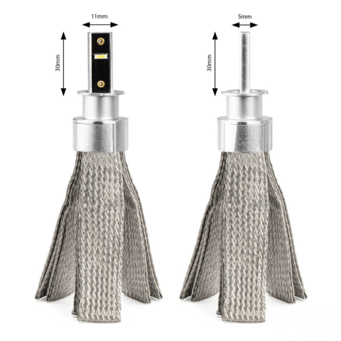 Becuri LED H3, 50W, 4300LM, 6000K, 12V-24V, Canbus, Adaptor 360 [1]