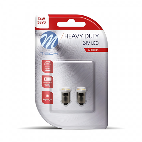 Becuri LED - Becuri LED T4W, BA9s, 24V Alb, Heavy Duty, Set 2 bucati