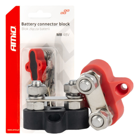 Accesorii Diverse - Bloc conector baterie dublu M8 48V, distributie eficienta curent, conexiune sigura