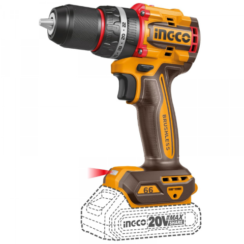 Bormasina cu Impact fara perii, 20V, 66Nm, 13Nm, Mandrina Metalica, Kit complet, 47 accesorii [9]