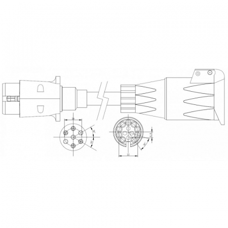 Cablu electric, adaptor de la 13 la 7 pini, tatamama, 137pini, 0.75m, 12V - Truck LED E1221 [1]