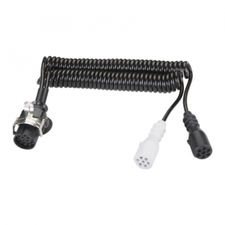 Cablu electric spiralat, adaptor priza, Tip Y, NS, 15 pini la 2 x 7 pini, 1577, 24V, 3.8m - Truck LED E1201-A [1]