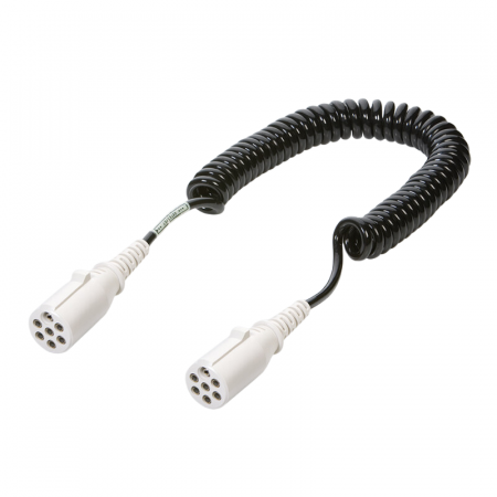 Electrice auto, camioane si remorci - Cablu electric spiralat cu stecher plastic 24V  7 Pini, tip S - ERICH JAEGER - Germania 611083