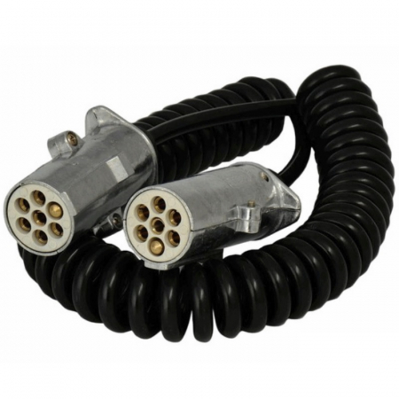 Cablu electric spiralat remorca, 7 pini, tip S, 4m, 24V - Truck LED E1254