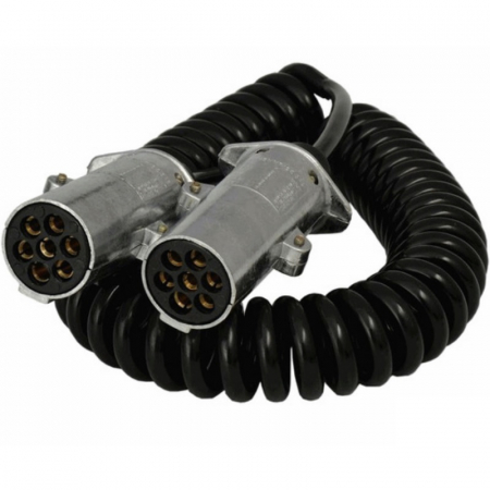 Cablu electric spiralat remorca, stecher mama  mama, 7 PINI, tip N, 4m, 24V - Truck LED E1253