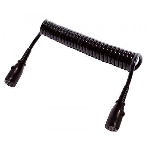 Cablu spiralat electric remorca, 7 pini mamă, tip N, 3.5m, 24V, 7P24V, QS6 - Phillips D202-41-035-1003