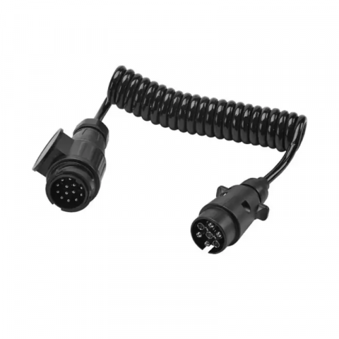 Cablu spiralat electric, stecher/stecher, tata/tata, 7/13 Pini, 3m