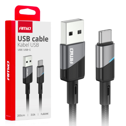 Accesorii si Echipamente Auto - Cablu USB - USB-C, 3A, 2m, FullLINK cu incarcare rapida