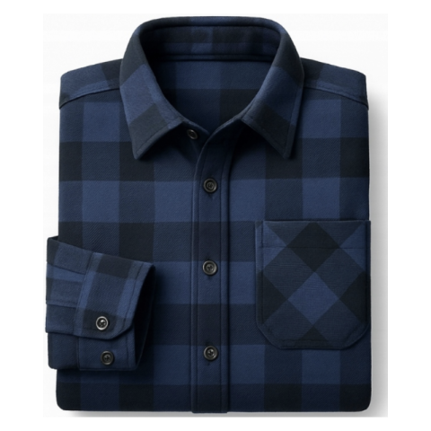 Camasa flanel 4WRK HERA bleumarin carouri 100% bumbac [2]