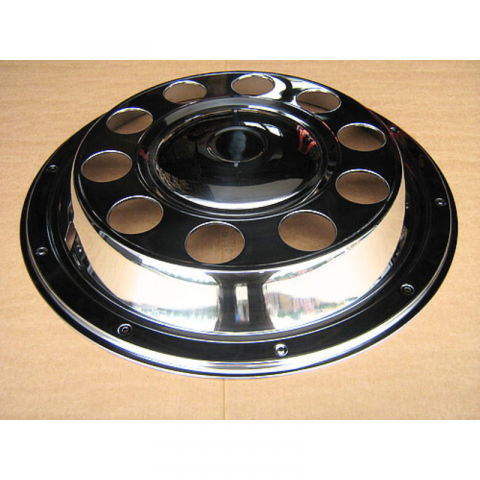 Capac butuc pentru janta fata de 22,5", otel inoxidabil, montat cu inel, 10 găuri, PCD 335mm [5]