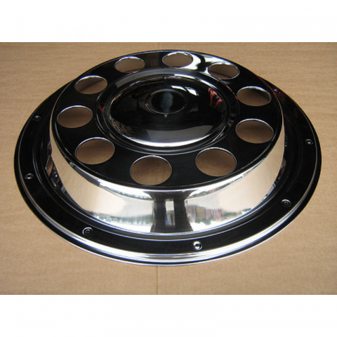 Capac butuc pentru janta fata de 22,5", otel inoxidabil, montat cu inel, 10 găuri, PCD 335mm [2]