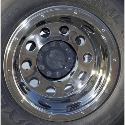 Capac butuc pentru janta spate de 22,5", otel inoxidabil, montat cu inel, 10 gauri, PCD 335mm [1]