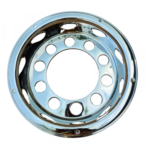 Capac butuc pentru janta spate de 22,5", otel inoxidabil, montat cu inel, 10 gauri, PCD 335mm [4]