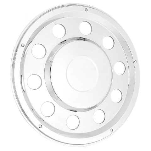 Capac butuc pentru janta spate de 22,5", otel inoxidabil, montat cu inel, 10 gauri, Standard [1]