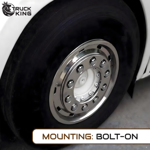 Capac Janta Fata 22,5x11,75 ET135 Super Single, Inox, 10 Gauri, PCD 335mm, Prindere cu Suruburi [6]