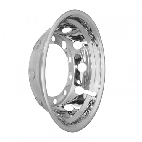 Capace inox si jante - Capac, Ornament pentru janta spate camion, Tir, 22,5"x11.75", otel inoxidabil, montat cu surub, 10 gauri, PCD 335mm, adancime 16.6cm, stil American