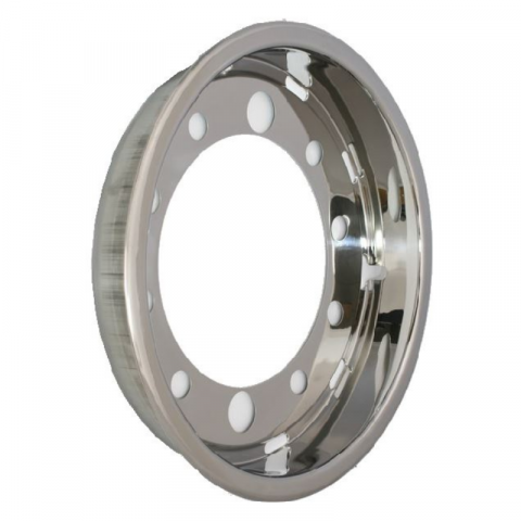 Capace inox si jante - Capac pentru janta fata 19.5 x 14, ET120, otel inoxidabil, montat cu surub, 10 gauri, PCD 335mm