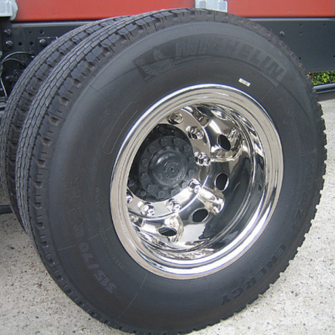 Capace inox si jante - Capac pentru janta spate camion, Tir, 22,5"x9", otel inoxidabil, montat cu surub, 10 gauri, PCD 335mm, adancime 300mm