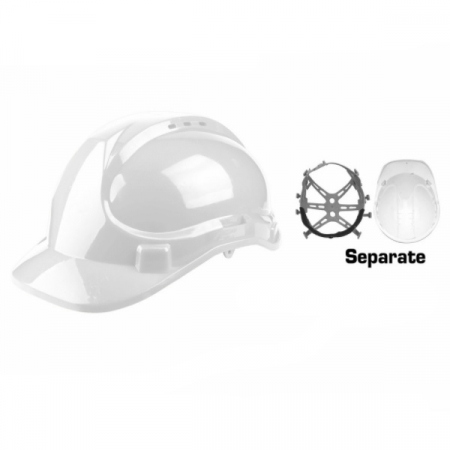 Echipamente de protectie si siguranta - Casca protectie alb, Good Safe, sistem de aerisire, suspensie in 8 puncte - INGCO  HSH209